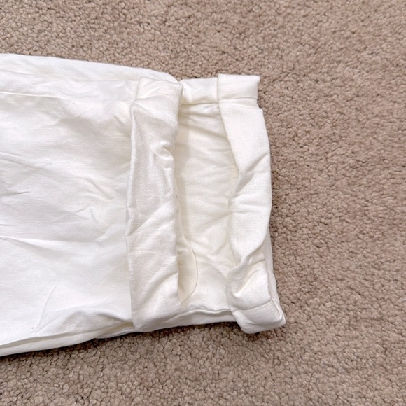 NWT J. Jill High Waisted Linen Blend Straight Cuffed White Pants Size XL Tall - Picture 9 of 9